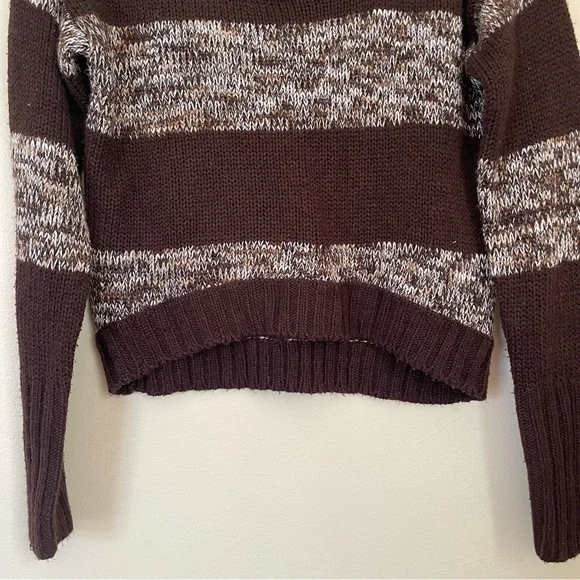 Takeout | Brown Striped Crop Sweater | Size Medium - Picture 5 of 8